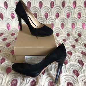 Black suede heel